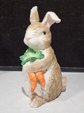 Ceramic Kaldun And Bogle Rabbit Bunny Holding Carrots Easter 10.5