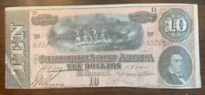 Beautiful and Exceptional Example of an Ungraded Confederate Ten $10 Dollar Bill picture