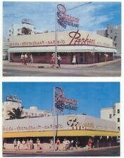 Miami Beach FL Parham's Restaurant Lot of 2 Vintage Postcards Florida picture