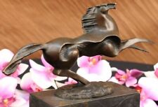 Signed Original Abstract Art Noveau Hot Cast Bronze Horse Head Bust Sculpture NR picture