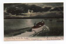UDB Postcard, The Lake, Motorboat, Moonlight, 1906 picture