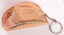 Vintage MINI Cowboy Hat Keychain Key Ring Chain Straw Hat  picture