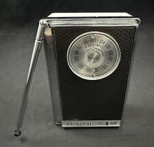 Vintage Zenith Royal 25-1 AM/FM Shirt Pocket Transistor Radio w/ Case & Box picture