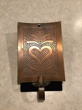 Vintage Punched Copper Candle Wall Hanging ❤️ picture