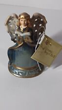 Christmas Decoration Ceramic Angel Bell 5in 80's picture