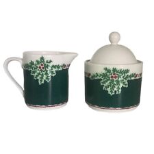 Fitz & Floyd Yuletide Holiday Sugar Bowl And Creamer New picture
