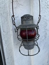 Antique Adams & Westlake Adlake B&O RR Railroad Lantern Santa Fe Red Globe 9