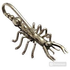 INTRICACY VINTAGE NAVAJO HANDMADE HUGE NATIVE AMERICAN  SILVER SCORPION PIN picture
