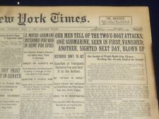 1917 JULY 7 NEW YORK TIMES - TWO U-BOAT ATTACKS - NT 9297 picture
