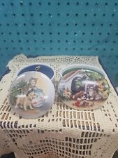 2 Vtg Music Boxes By Coby Carlson Best Of Friends Collection 1992. Cat And Dog picture