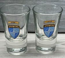 ISAF NATO OTAN Shot Glass Set Logo Afghanistan Security Force 3 In Tall picture
