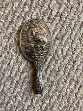 Vintage 900 Silver ACAR Turkish Small Hand Mirror Dolphin Theme picture