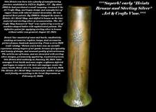 Antique Signed Otto Heintz Arts and Crafts Bronze And Sterling Silver Vase C1912 picture
