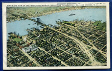 Bird's Eye Delaware River Bridge Camden New Jersey Postcard picture