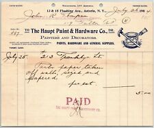 1904 Astoria, LI, NY Letterhead Haupt Paint & Hardware Co. Painters Decorators picture