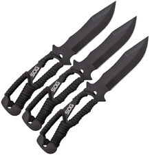 SOG Three Piece Black Fixed Blade Paracord Handle Throwing Knives Set F041TNCP picture