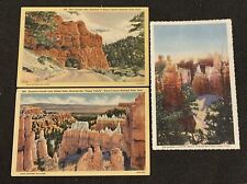 Vintage Bryce Canyon NP Linen Postcards Lot of 3 picture