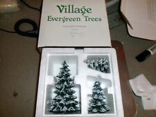 Dept 56 3 Evergreen Trees Box Set Christmas Village 5205-1 Cold Cast Porcelain 3 picture