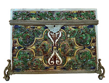 19thC Majolica Nasrid Style Palissy Lidded Box Casket /Pos.Thomas Sargent France picture