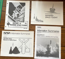 4 vintage NASA Flight Booklets -- History, US Manned, Mercury-ASTP, & Facilities picture