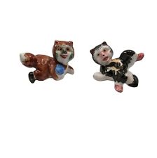 Anthropomorphic Fighting Fox And Skunk Salt & Pepper Shakers Vintage Japan 1950s picture