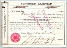 1881 Concord, NH Northern Railroad Stock Certificate No. 19105 for 7 Shares picture
