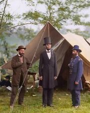 President Abraham Lincoln at Antietam in 1862 Colorized Picture Photo 4