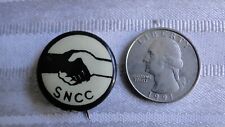 SNCC 1st Handshake Pin 1960 Segregation Sit Original Celluloid Pinback picture