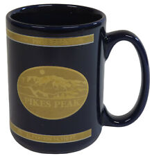 Pikes Peak 90's Collectible 10 oz. Coffee Cup Mug Heavy Cobalt Blue w/Gold NEW picture