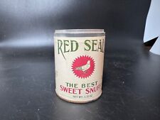 Vintage RED SEAL The Best Sweet Snuff Advertising 1.15 OZ Tin Paper Label Can picture