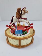 Vtg 1985 Rocking Bear Music Box Figure Christmas Decor by Play Plus SEE VIDEO picture