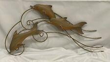 Wood Dolphins, Hanging Wall Decor  Large Art 35” X 18” Seashore Beach House picture