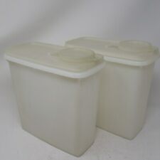 Set of 2 Vtg Tupperware Cereal Keeper Container 469-1 Sheer Lid 470-6 picture