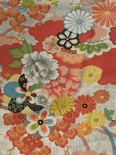 Vintage Retro 70's Flower Power Bed Sheet Full Flat Asian Floral Japan Style WOW picture