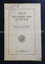 1917 antique WWI GERMAN ARMY in the war TRANSLATED FROM FRENCH govt print office picture