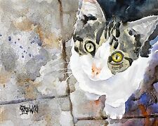 Tabby Cat Art Print from Painting | Kitten Gifts | Poster Picture, Mom, 8x10 picture
