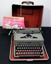 Vintage 1940's MCM Royal Quiet Deluxe Gray Magic Typewriter W/ Case Manual & Key picture