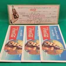 Vintage Coca Cola Lot (3) Unused 1956 Ink Blotters 1940 Check Soda Advertising picture