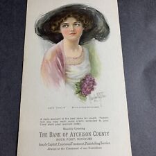 1915 Atchison County Pretty Lady Calendar Sign Fidler Artist Rock Port Missouri picture