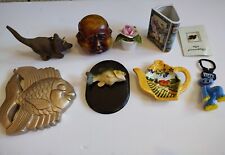 Knick Knack Lot Junk Display Wall Hanging Art Collection Collector Fish Rose picture