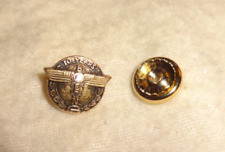 Vintage Boeing 10 Year 10K Gold  Service Pin Red Stone Screw Back picture