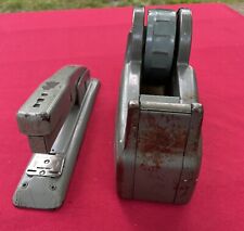 Vintage Industrial Metal Scotch Tape Dispenser & Swingline Stapler. #1476 picture