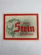 Vintage Hotel Stein Salzburg 1940s-1960s Luggage Label Decal RARE picture