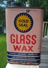 Vintage 1950's Or 60's Gold Seal Glass Wax Pint Can Chicago Illinois USA  picture