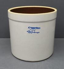 Burley Pottery Clay 2 Gallon Crock Blue Bird on Ivory 10