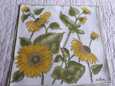 Vtg 4 Vera Ladybug Sunflower Floral Cotton Linen Blend Napkins No Stains XLNT picture