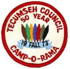 1973 Camp-O-Rama 50 Year Anniversary Tecumseh Council Patch Boy Scouts BSA Ohio picture