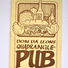1970s Don Da Leon's Quadrangle Pub Restaurant Menu Jeffersonville Indiana picture