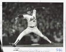 1986 Press Photo New York Mets Jesse Orosco hurling towards home plate picture