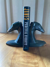 VTG GREYHOUND WHIPPET DOG HEAD BOOKENDS TROPHY CRAFT 1930S ART DECO STREAMLINE picture